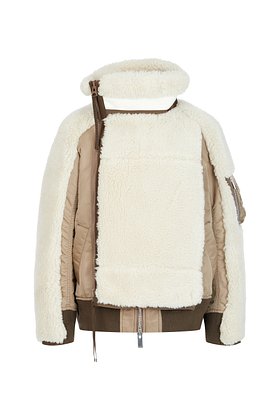 SACAI(사카이) 여성 나일론 패치 시어링 블루종 | S.I.VILLAGE (에스아이빌리지)