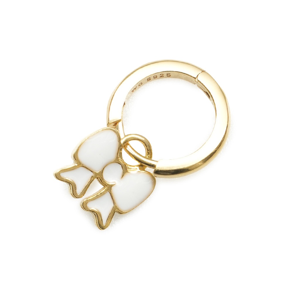 イヤリング Wilhelmina Garcia Minnie Bow Hoop Earring SS22015 White WILHELMINA GARCIA(윌헬미나 가르시아) 윌헬미나 가르시아