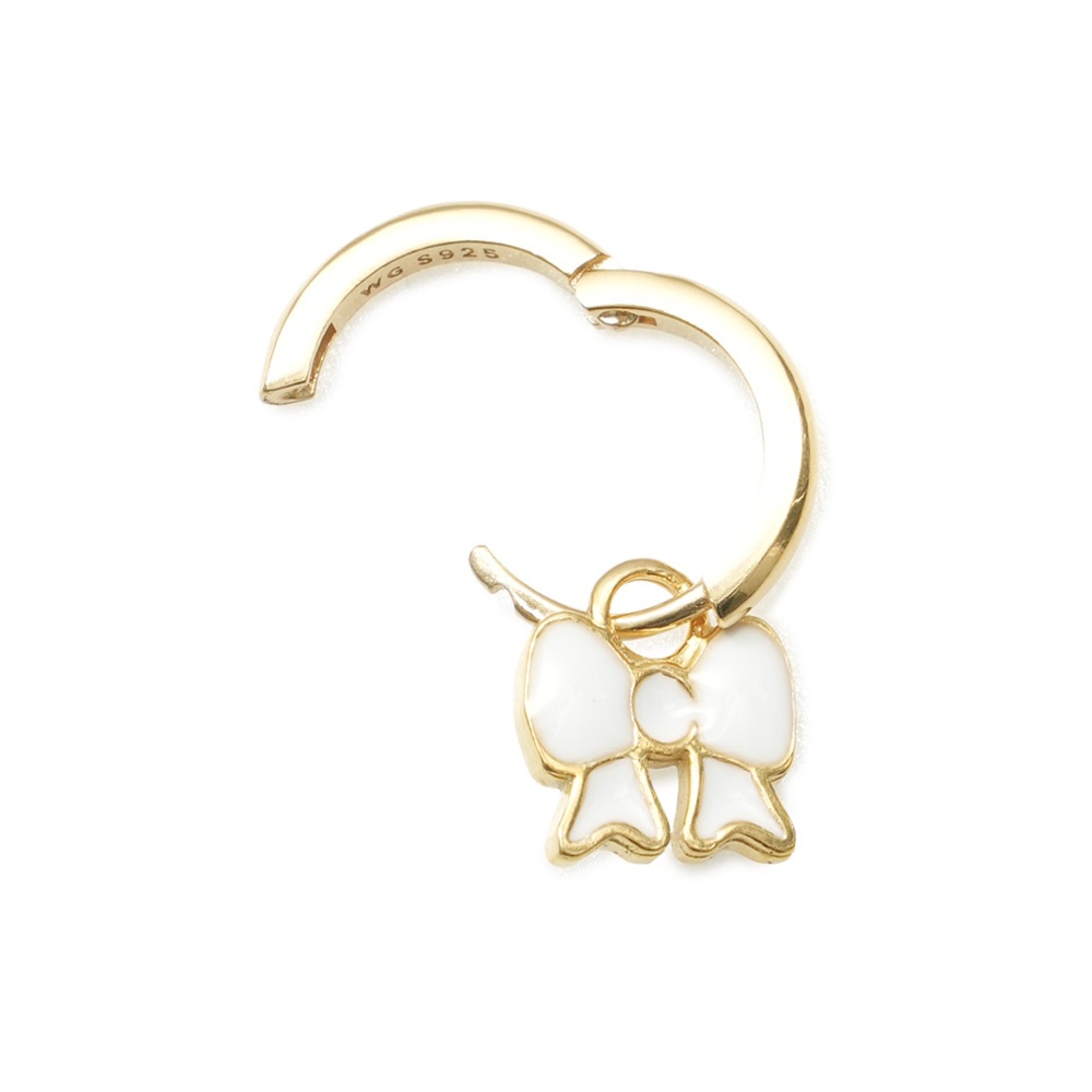 イヤリング Wilhelmina Garcia Minnie Bow Hoop Earring SS22015 White イヤリング Wilhelmina Garcia Minnie Bow Hoop Earring SS22015