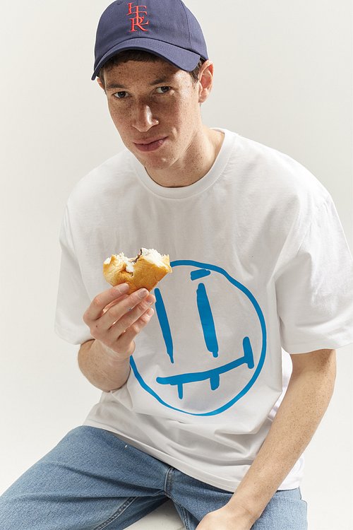 BIG FACE TSHIRTS_WHITE/BLUE S.I.VILLAGE