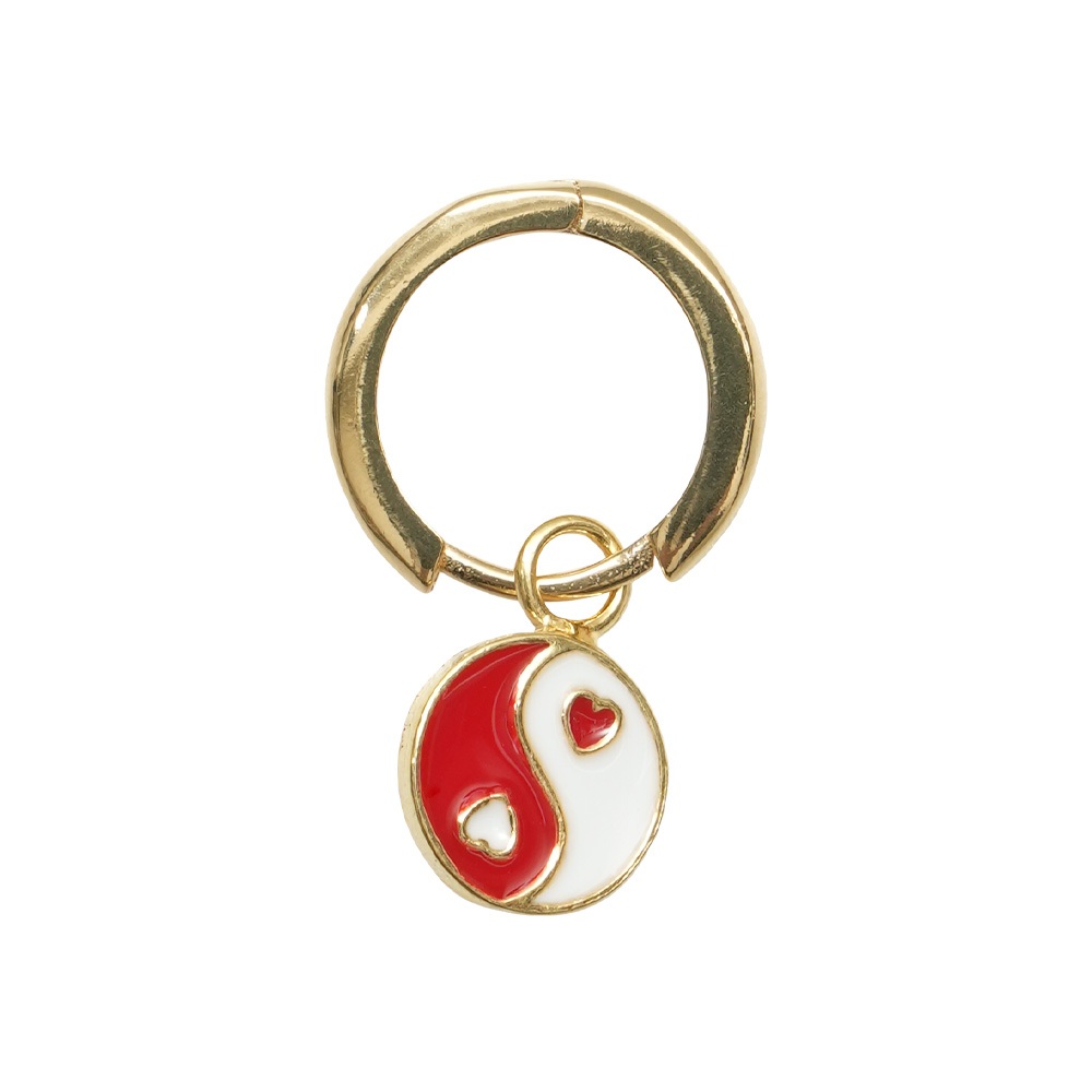 イヤリング Wilhelmina Garcia Gold Yin/Yang Earring YY007-Red gold_red_yin_yang_studs_919f65