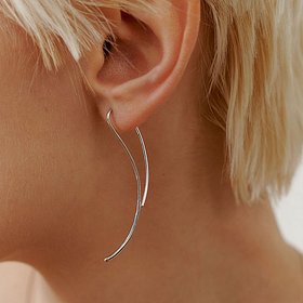 MZUU(엠주) MUTE Hook Line Earrings | S.I.VILLAGE (에스아이빌리지)
