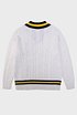 [CONCEPT COLLEGE] C Patch Ivory Preppy V-Neck Wool Knitwear