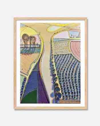 PAGEMAIL(페이지메일) [웨인티보] Wayne Thiebaud — River Intersection 56 x 71 cm (원목 프레임) | S.I.VILLAGE (에스아이빌리지)