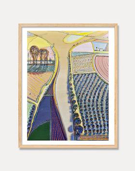 PAGEMAIL(페이지메일) [웨인티보] Wayne Thiebaud — River Intersection 56 x 71 cm (원목 프레임) | S.I.VILLAGE (에스아이빌리지)