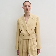 Cropped double breasted jacket (gold)