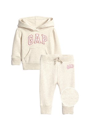 GAP Kids(갭키즈) [토들러 여아 2-5세] 로고 디테일 후드 티셔츠 & 조거 팬츠 | S.I.VILLAGE (에스아이빌리지)