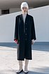 LE MONDE Cashmere Virgin Wool Collarless Coat_Black