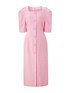 Linen square neck dress - Pink