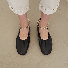 10mm Doris Ballerina Flat Shoes (Black)