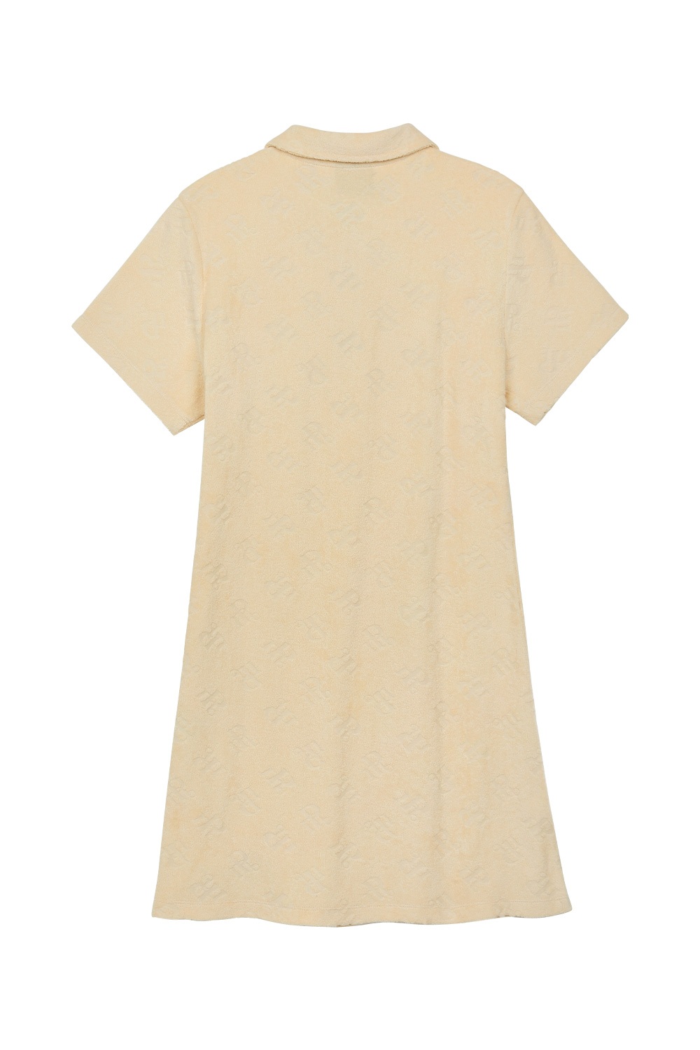 TERRY JACQUARD DRESS - BEIGE