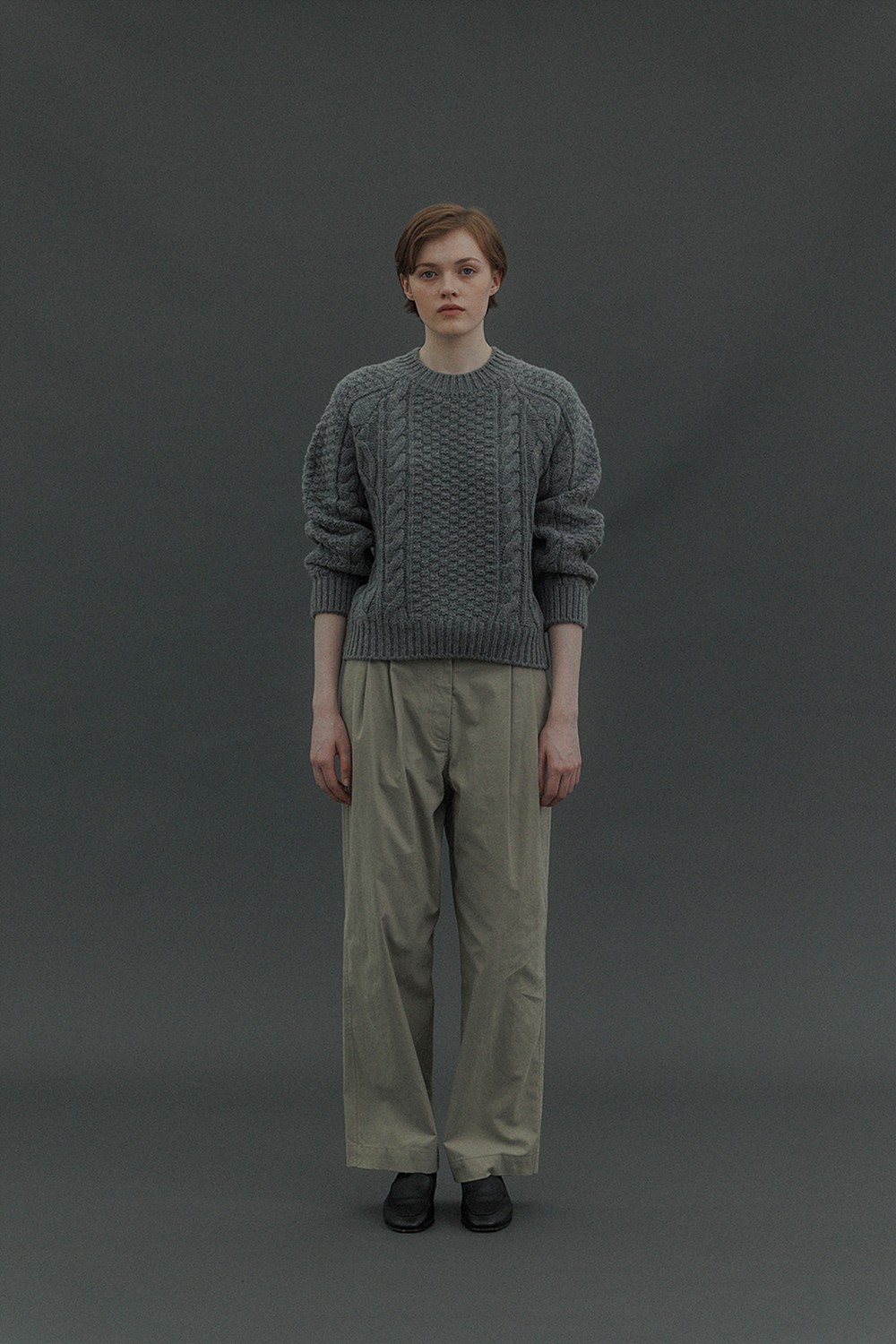 Cable Wool Knit (Gray)