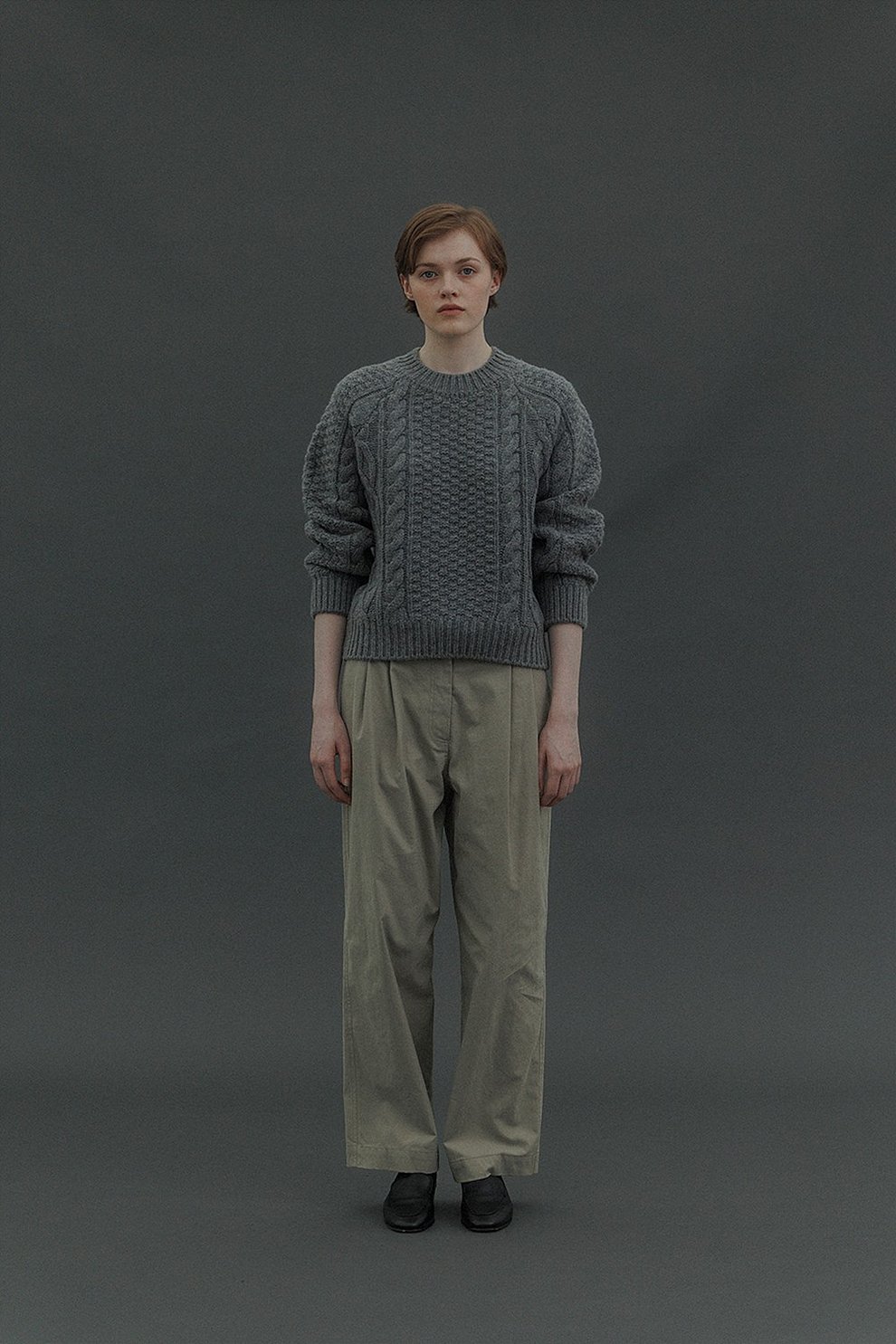 Cable Wool Knit (Gray)