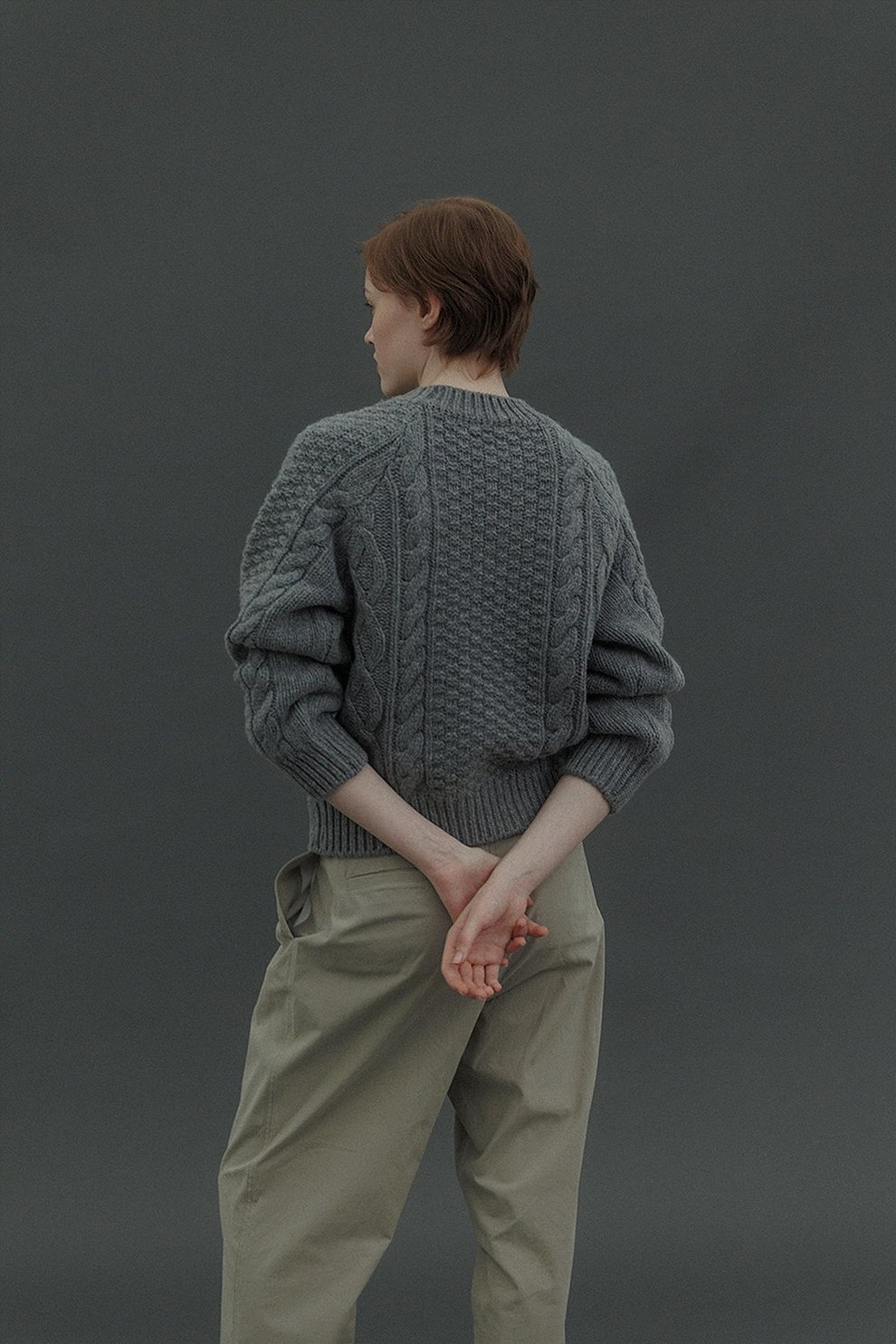 Cable Wool Knit (Gray)