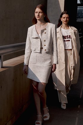 MUSEE(뮤제) ARMAS + ANA  Asymmetric Tweed SET-UP [Japan Fabric] _Ivory Check | S.I.VILLAGE (에스아이빌리지)