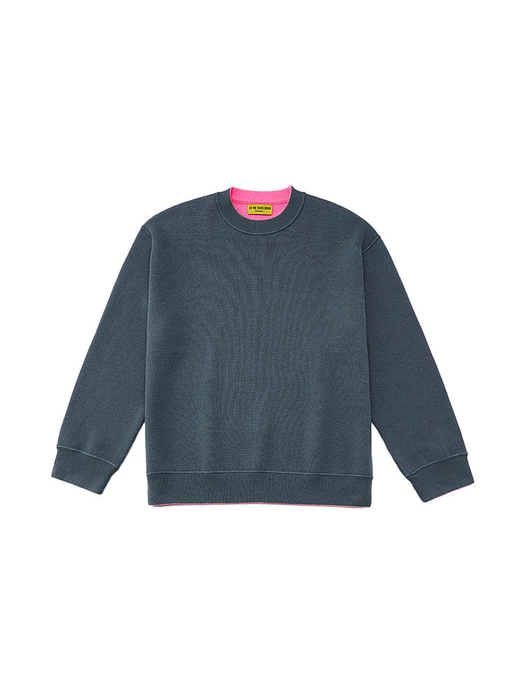 DOUBLE SIDED SWEAT_BLUE GREY&PINK