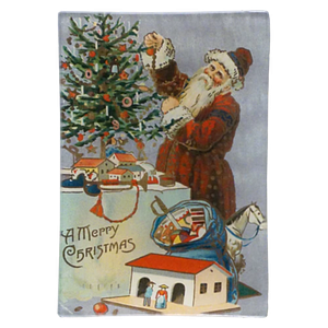 [John Derian]Santa Trimming Tree (with doll house) MINI TRAY