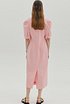 Linen square neck dress - Pink