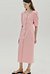 Linen square neck dress - Pink