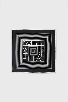 L`H.A.S(르하스) SIGNATURE SYMBOL SILK SCARF_BLACK | S.I.VILLAGE (에스아이빌리지)