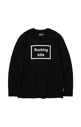 Warning Long Sleeves T-Shirt [BLACK]