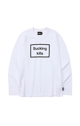 Warning Long Sleeves T-Shirt [WHITE]