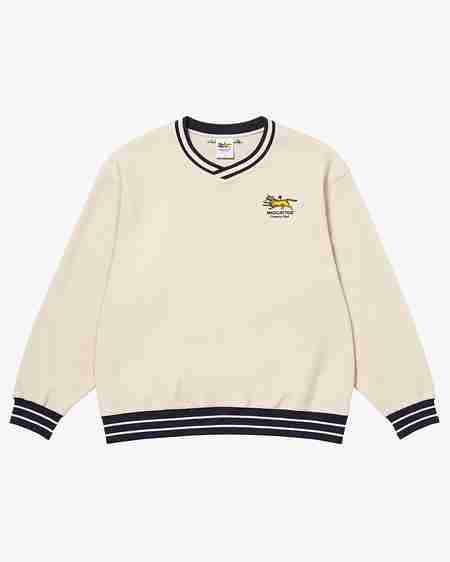 MADCATTOS(매드캐토스) MCC W V-NECK SWEATSHIRT-BEIGE | S.I.VILLAGE (에스아이빌리지)