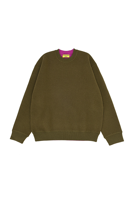 JE NE SAIS QUOI(주느세콰) DOUBLE SIDED SWEAT_KHAKI | S.I.VILLAGE (에스아이빌리지)