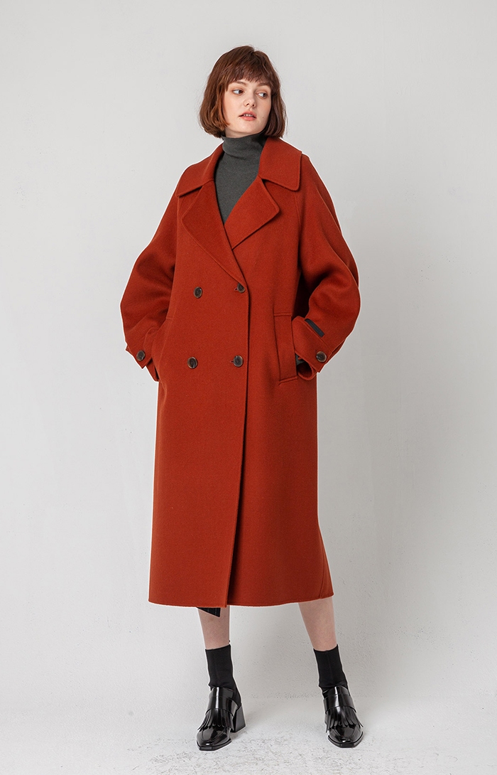 volume sleeve wool double coat(premium line)_BRICK S.I.VILLAGE