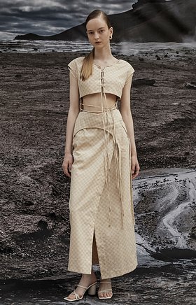 SANTAL Crop Top String Dress_Beige