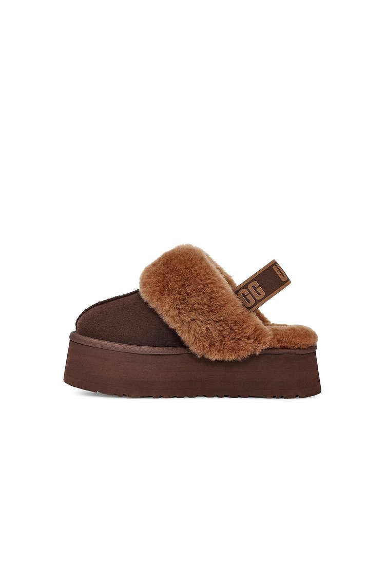 [WOMEN] UGG 로고 밴딩 퍼 카라 플랫폼 샌들 (펀케트)