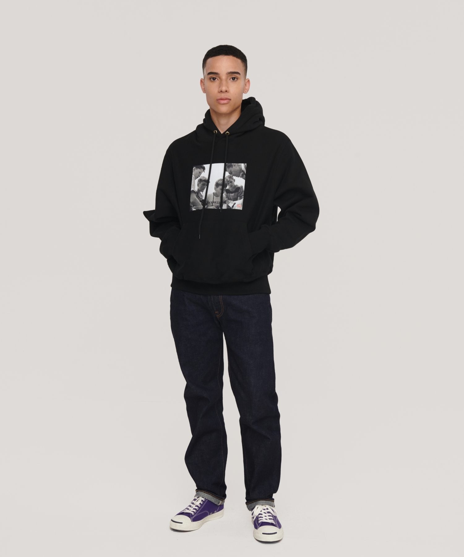 LIFE ARCHIVE(라이프 아카이브) HEAVY WEIGHT CORNELL CAPA HOODIE_BLACK | S.I ...