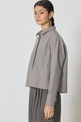 MANUELLE ET GUILLAUME(마누엘에기욤) Signature cotton shirt warm gray | S.I.VILLAGE (에스아이빌리지)