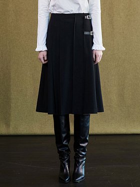 OUI MAIS NON(위메농) Mercy leather belted skirts | S.I.VILLAGE (에스아이빌리지)