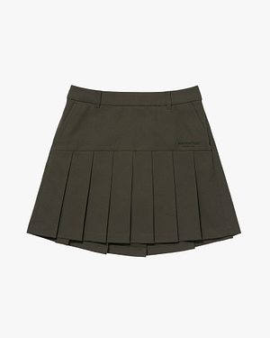 MADCATTOS(매드캐토스) MCC W TEXT LOGO EMBROIDERY SKIRT -KHAKI | S.I.VILLAGE (에스아이빌리지)