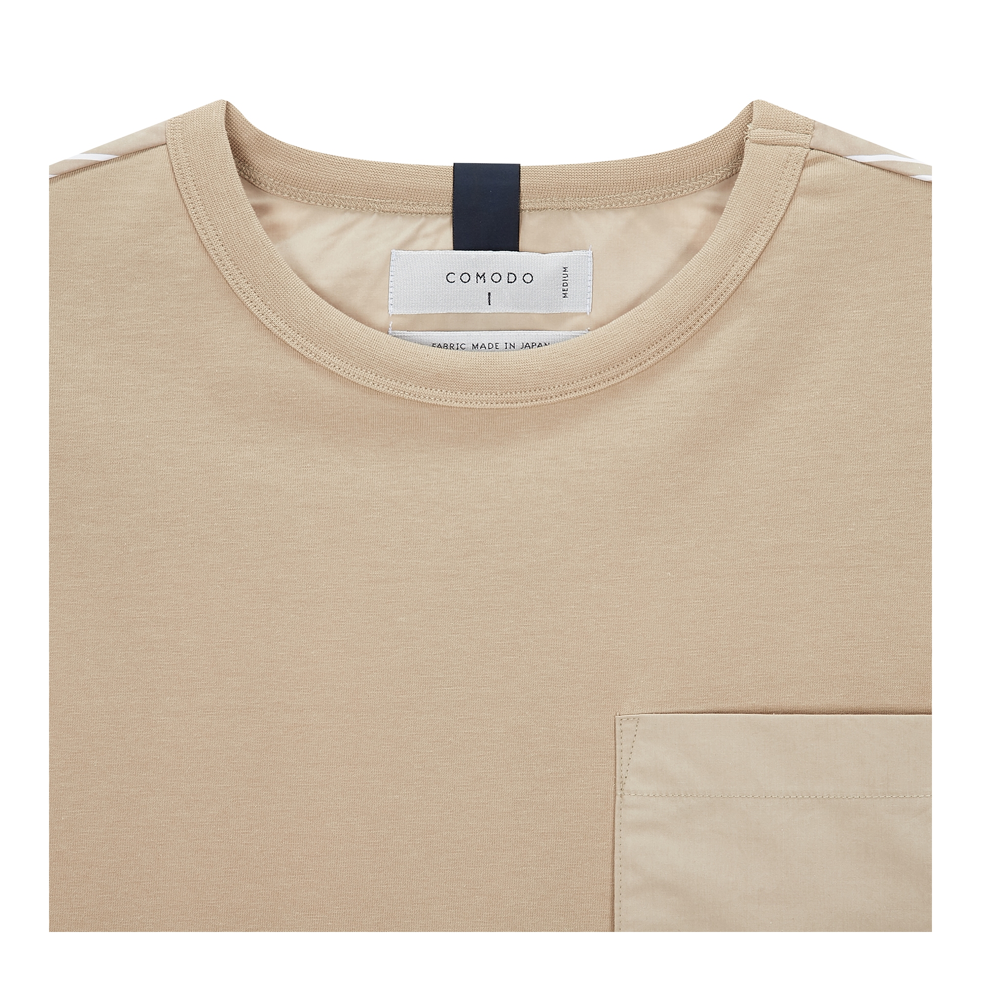 [CASUAL] 우븐 믹스 오버핏 라운드 티셔츠