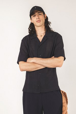 AMPERE(암페어) [암페어] Benno Rayon Eyelet S/S Shirt | S.I.VILLAGE (에스아이빌리지)