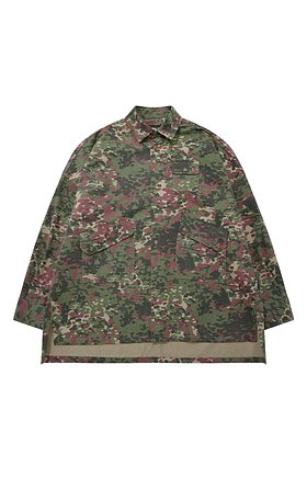 Oversized Camouflage Shirt [Burgundy]