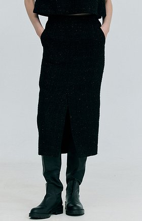 WNDERKAMMER(분더캄머) [S사이즈 4월 7일 순차 출고] Tweed Skirt_Black | S.I.VILLAGE (에스아이빌리지)
