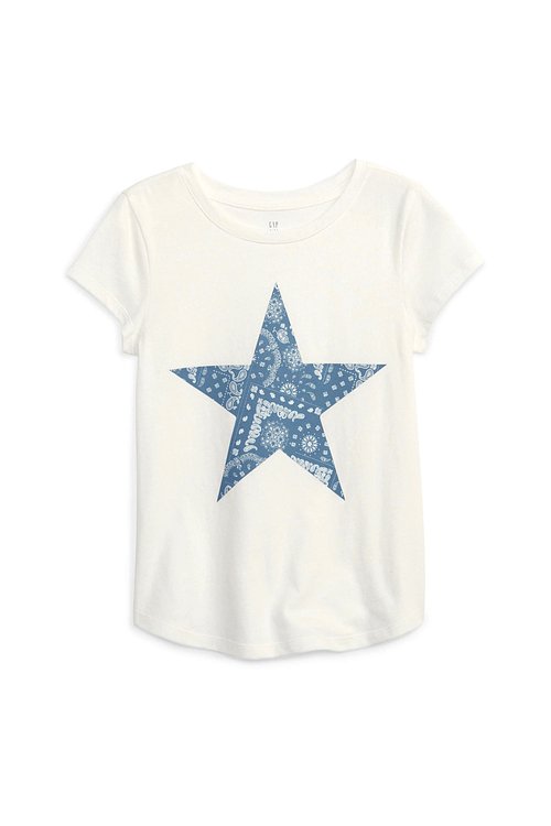 ★갭키즈 22년 SUMMER★ [키즈 여아 6-14세] 페이즐리 스타 라운드 티셔츠 - S.I.VILLAGE [GAP Kids]★갭키즈 22년 SUMMER★ [키즈 여아 6... 