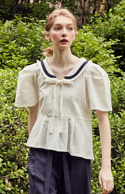 Sailor Linen Blouse - S.I.VILLAGE [VITALSIGN]Sailor Linen Blouse - 