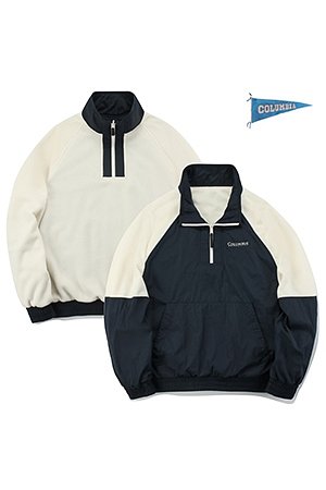 COLUMBIA UNIVERSITY(컬럼비아 유니버시티) FLEECE TECH REVERSIBLE ANORAK JACKET 크라운네이비 | S.I.VILLAGE (에스아이빌리지)