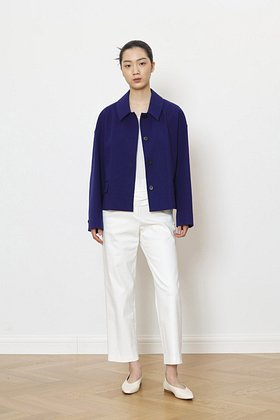 MANUELLE ET GUILLAUME(마누엘에기욤) Royal blue cotton crop jacket | S.I.VILLAGE (에스아이빌리지)