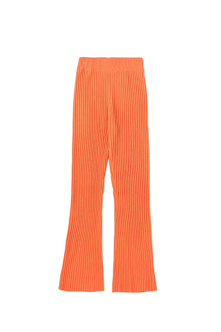 RIB FLARE PANTS_ORANGE