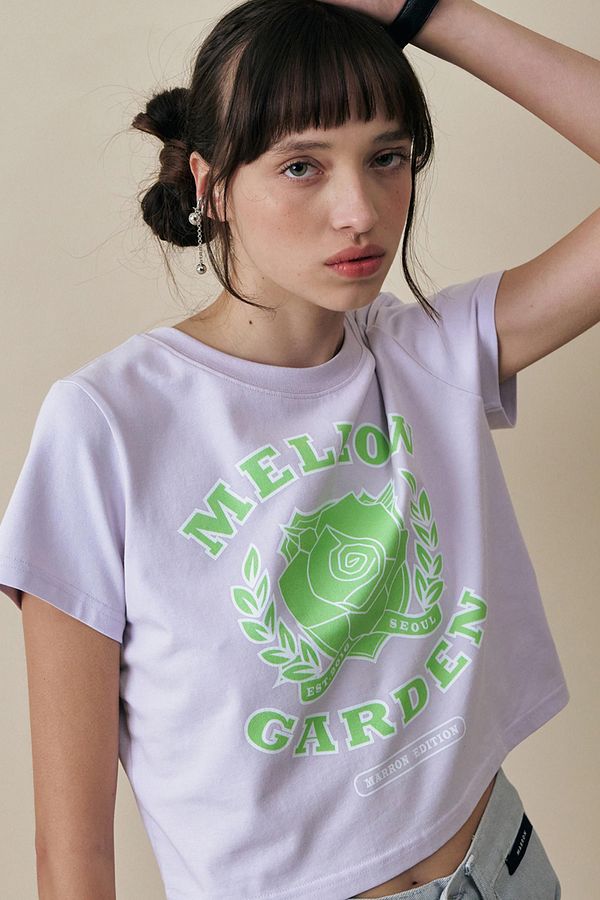 MARRON EDITION(마론에디션) 23 Summer_ Lilac Mellow T-Shirts (Light Green ...