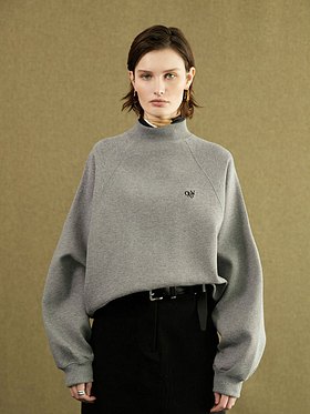 OUI MAIS NON(위메농) Mockneck raglan sweatshirt | S.I.VILLAGE (에스아이빌리지)