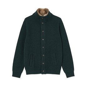 IOLO(이올로) Merinowool Knit Fur Jacket_Dark Green | S.I.VILLAGE (에스아이빌리지)