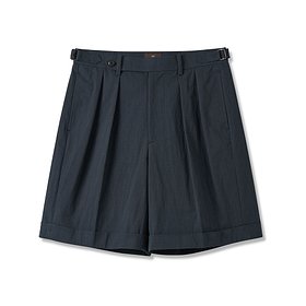 IOLO(이올로) Cotton Reverse Two-tuck Shorts_Blue Navy | S.I.VILLAGE (에스아이빌리지)