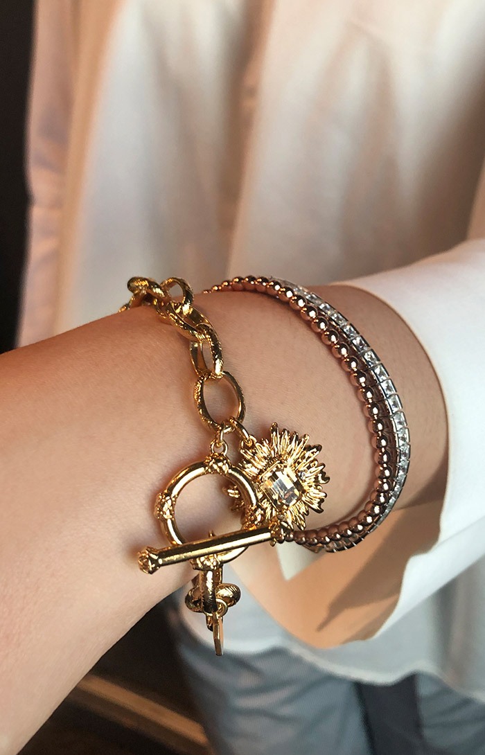 ブレスレット TANI by MINETANI Mila Oval Pendant Pave Chain Bracelet TANI by MINETANI(타니바이미네타니) Mila Oval Pendant Pave