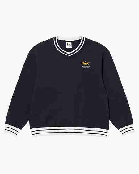 MADCATTOS(매드캐토스) MCC M V-NECK SWEATSHIRT-DARK NAVY | S.I.VILLAGE (에스아이빌리지)